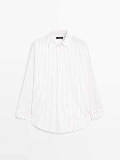Striped batwing sleeve shirt
