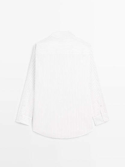 Striped batwing sleeve shirt