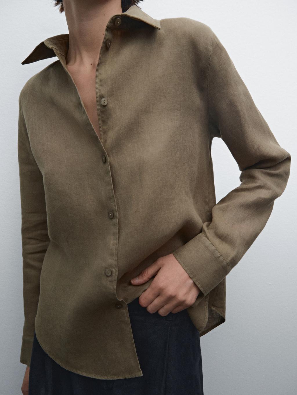 Flowing 100% linen shirt