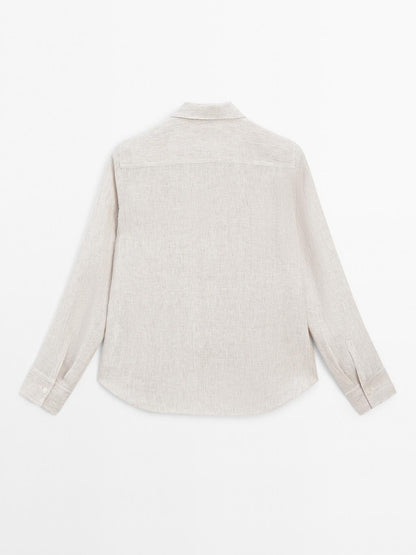 Pinstriped flowing linen shirt