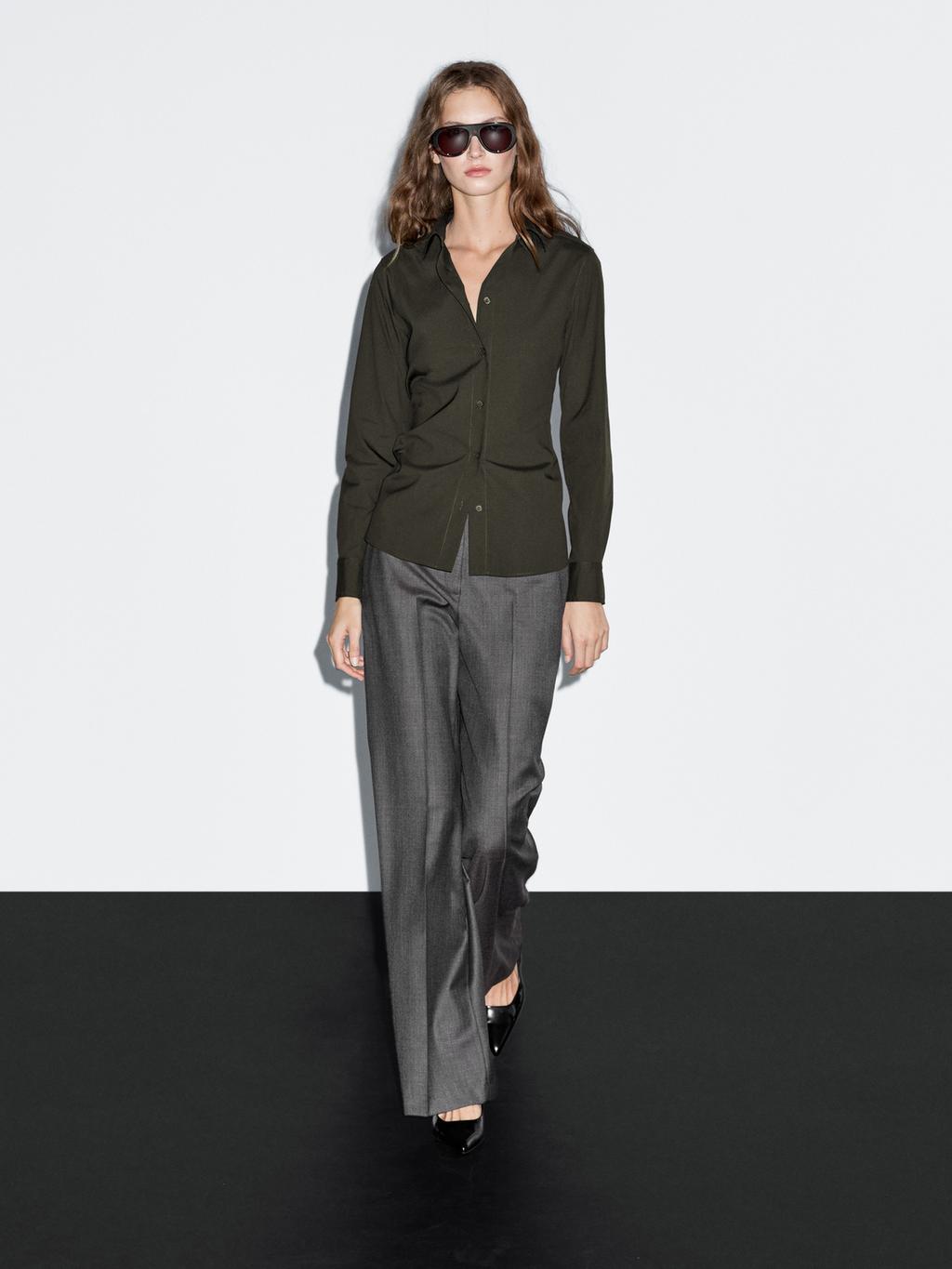 Cotton blend stretch shirt