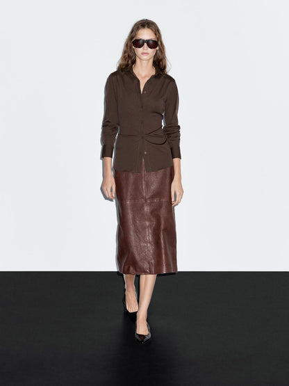 Cotton blend stretch shirt