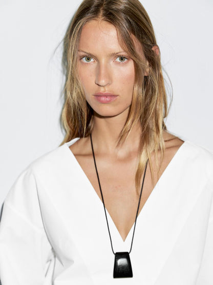 100% cotton surplice blouse