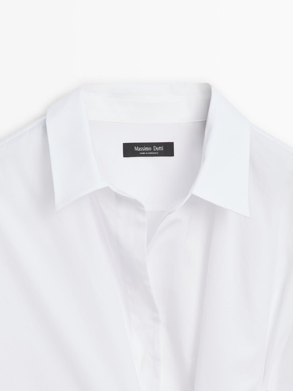 100% cotton poplin shirt with metallic detail