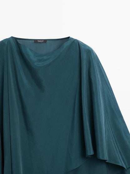 Flowing cape-style blouse