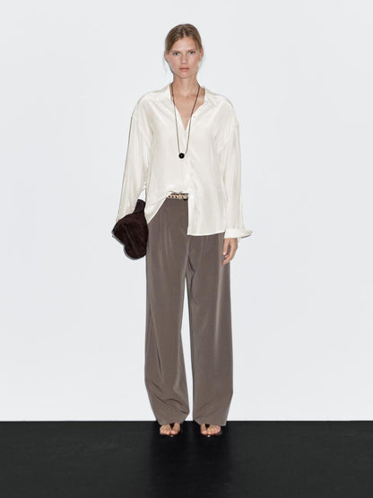 Flowing technical fabric shirt