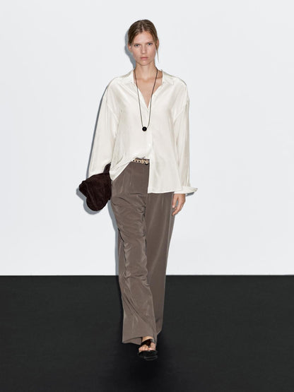 Flowing technical fabric shirt