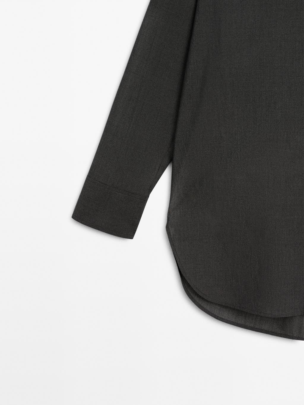 Oversize cotton blend shirt