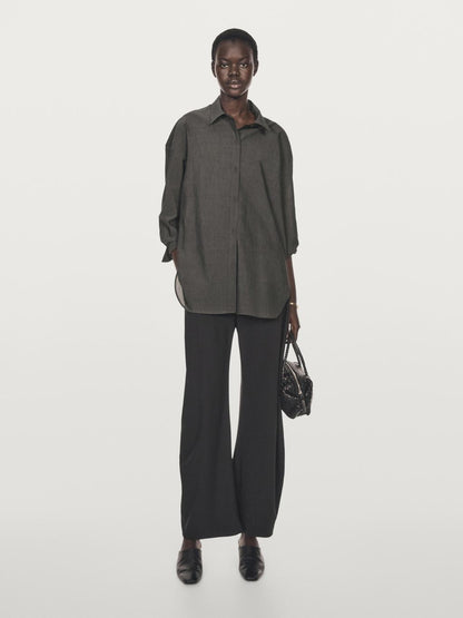 Oversize cotton blend shirt