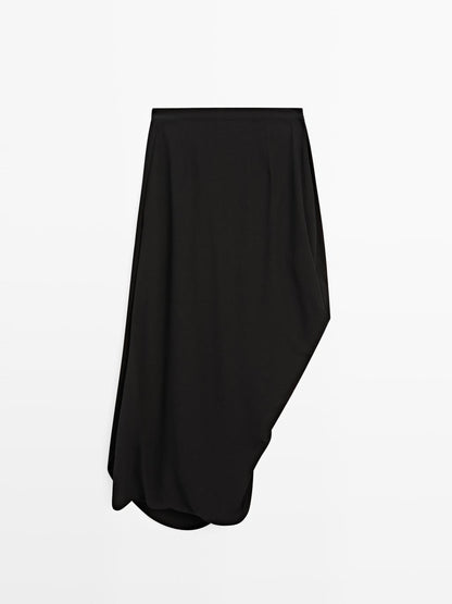 Draped crepe midi skirt - LIMITED