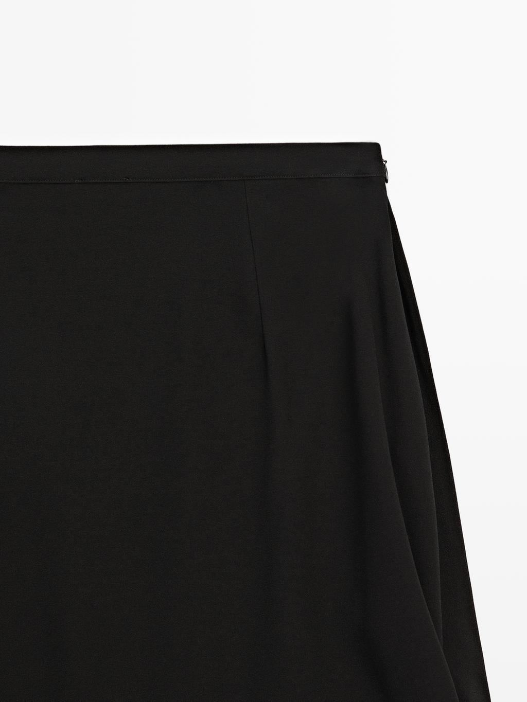 Draped crepe midi skirt - LIMITED