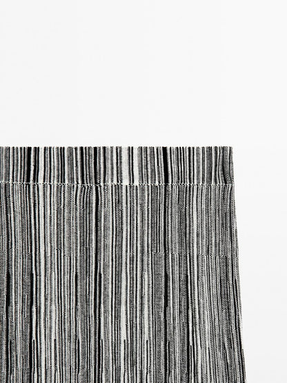 Long knit skirt with striped detail