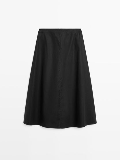 Midi skirt with waistband detail