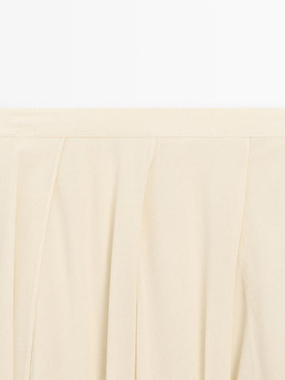 Flowing midi skirt with ruffles