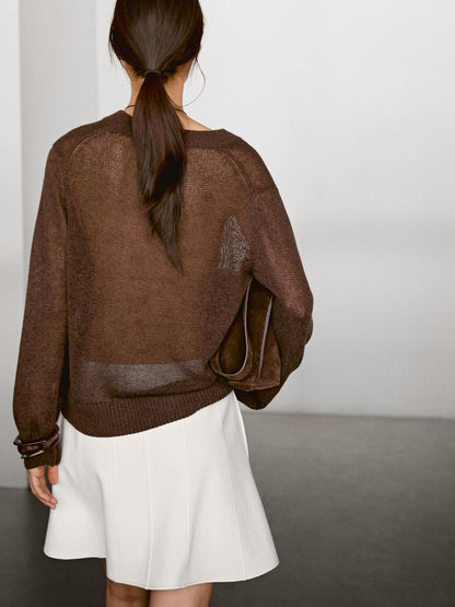 Short denim skirt with seam details