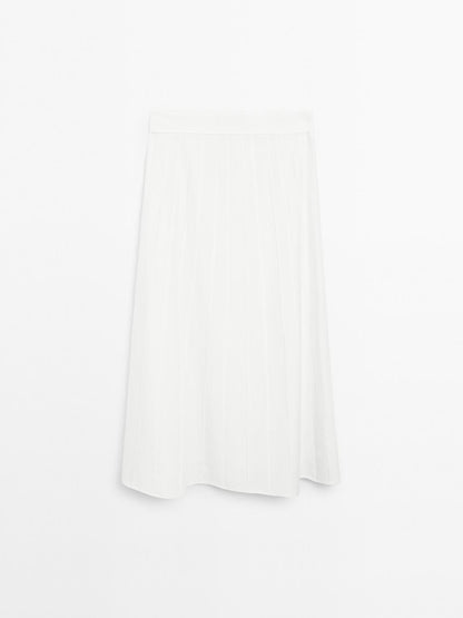 Godet midi skirt with seam details