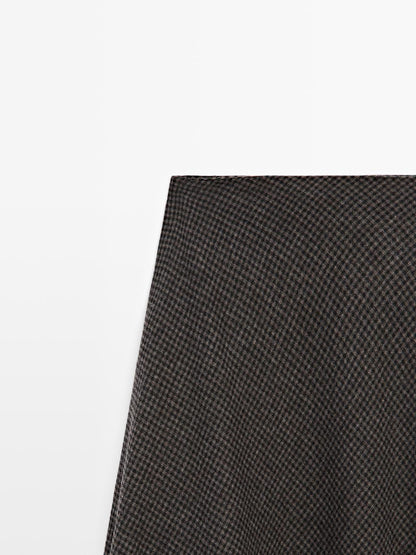 Gingham flared midi skirt