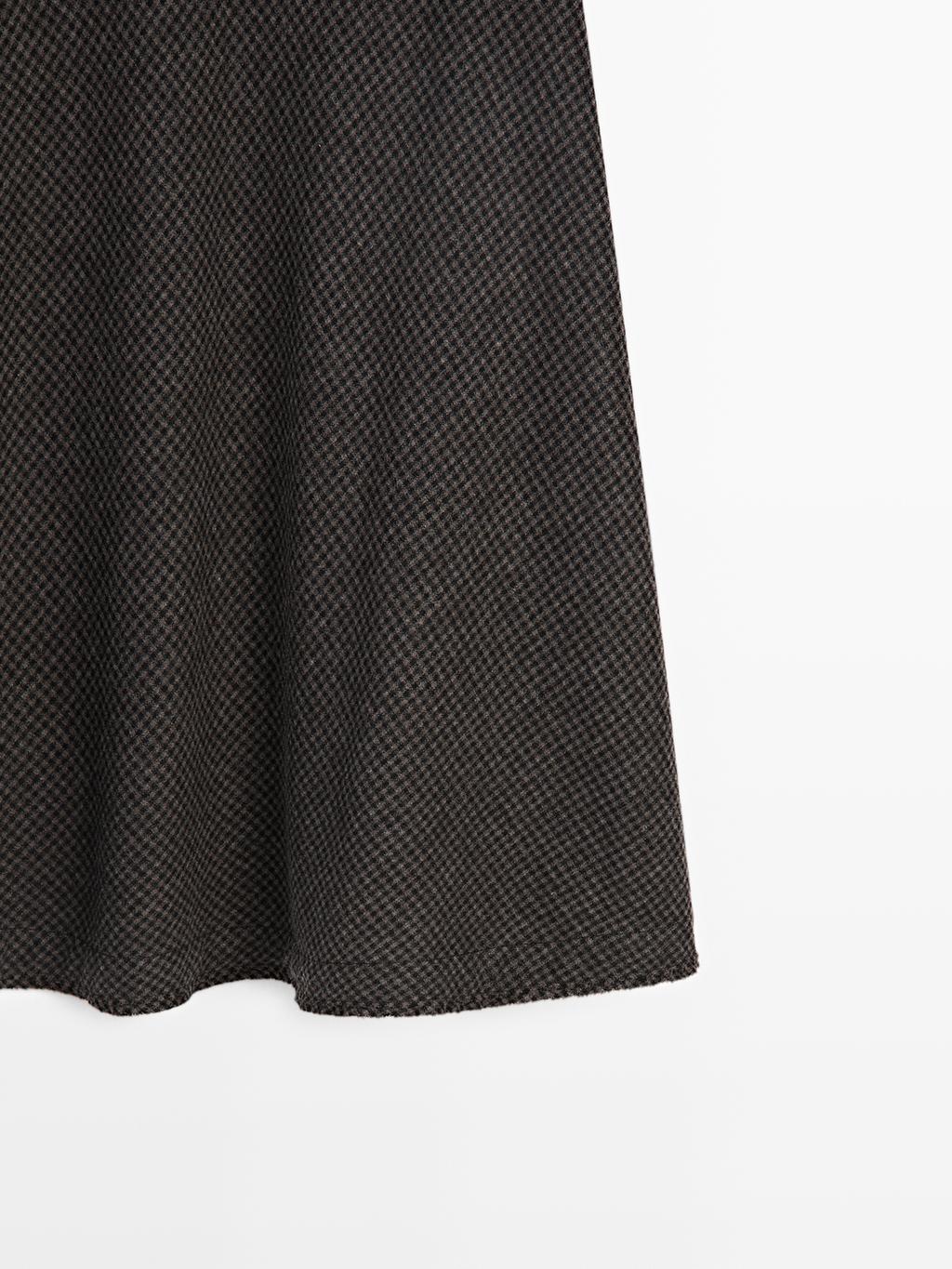 Gingham flared midi skirt