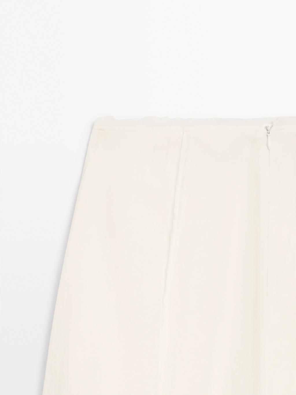 Cotton blend midi skirt with seam details