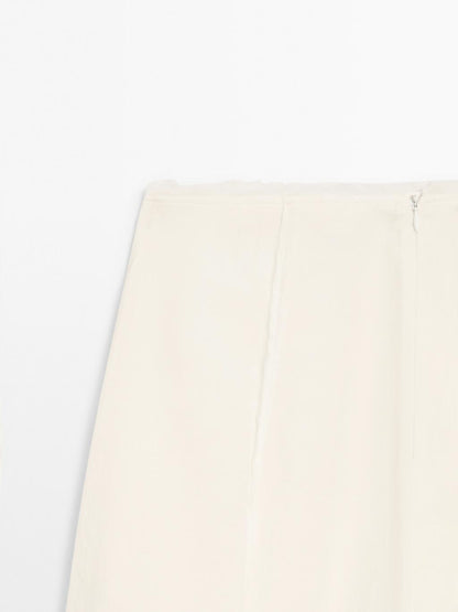 Cotton blend midi skirt with seam details