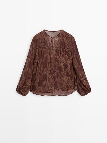 Flowing paisley print blouse