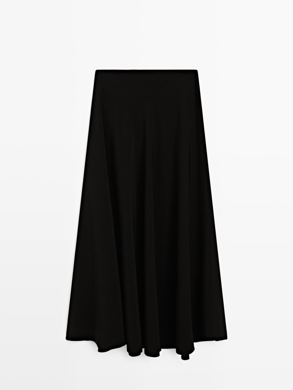 Long flared skirt with button details