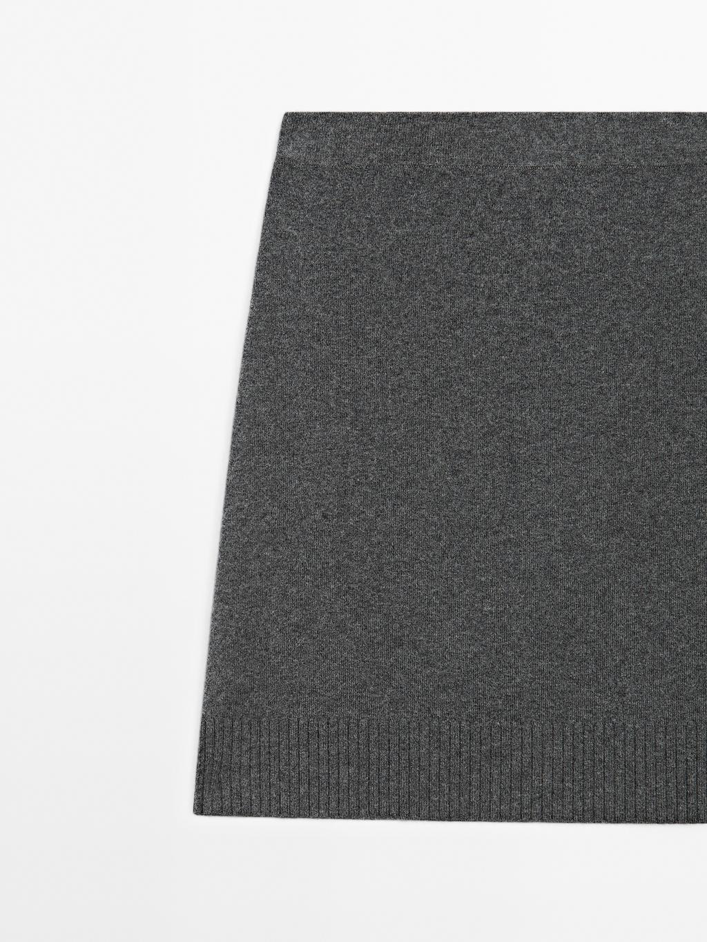 Wool blend mini skirt