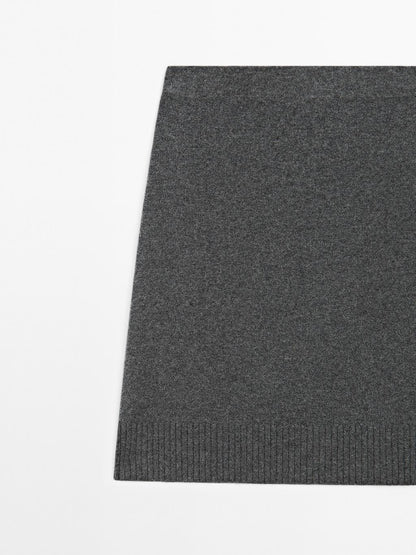 Wool blend mini skirt