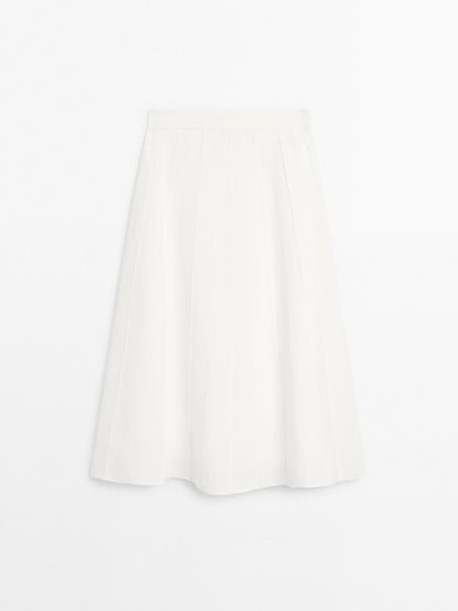 Flared midi skirt with seam details