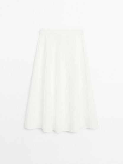 Flared midi skirt with seam details