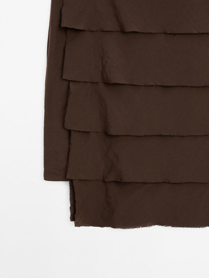 Midi skirt with ruffle detail