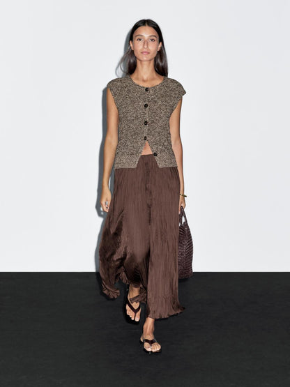 Long flowing pleated skirt