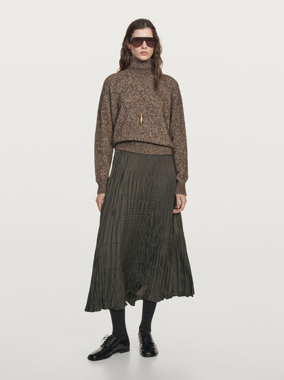 Long flowing pleated skirt