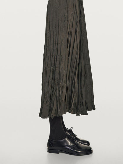 Long flowing pleated skirt