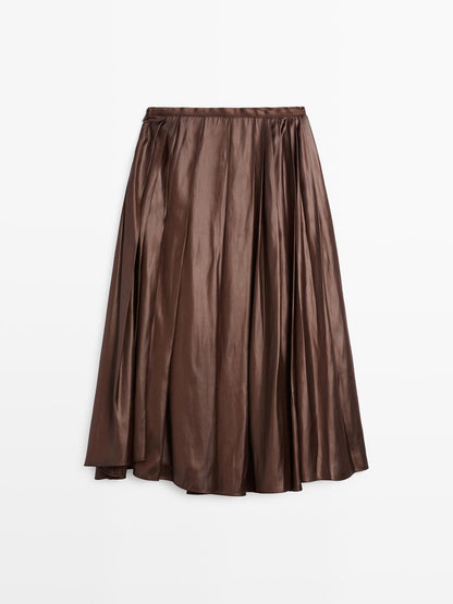 Pleated midi skirt