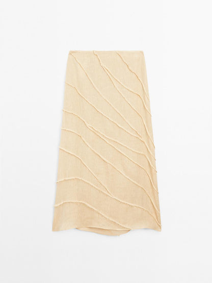 Midi skirt with patchwork detail