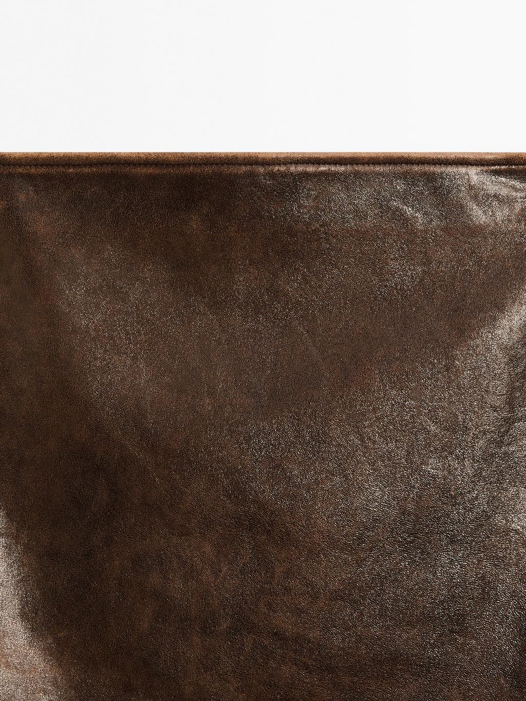 Nappa leather mini skirt