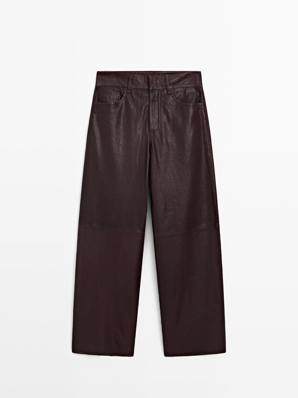 Sheepskin leather trousers with nappa finish