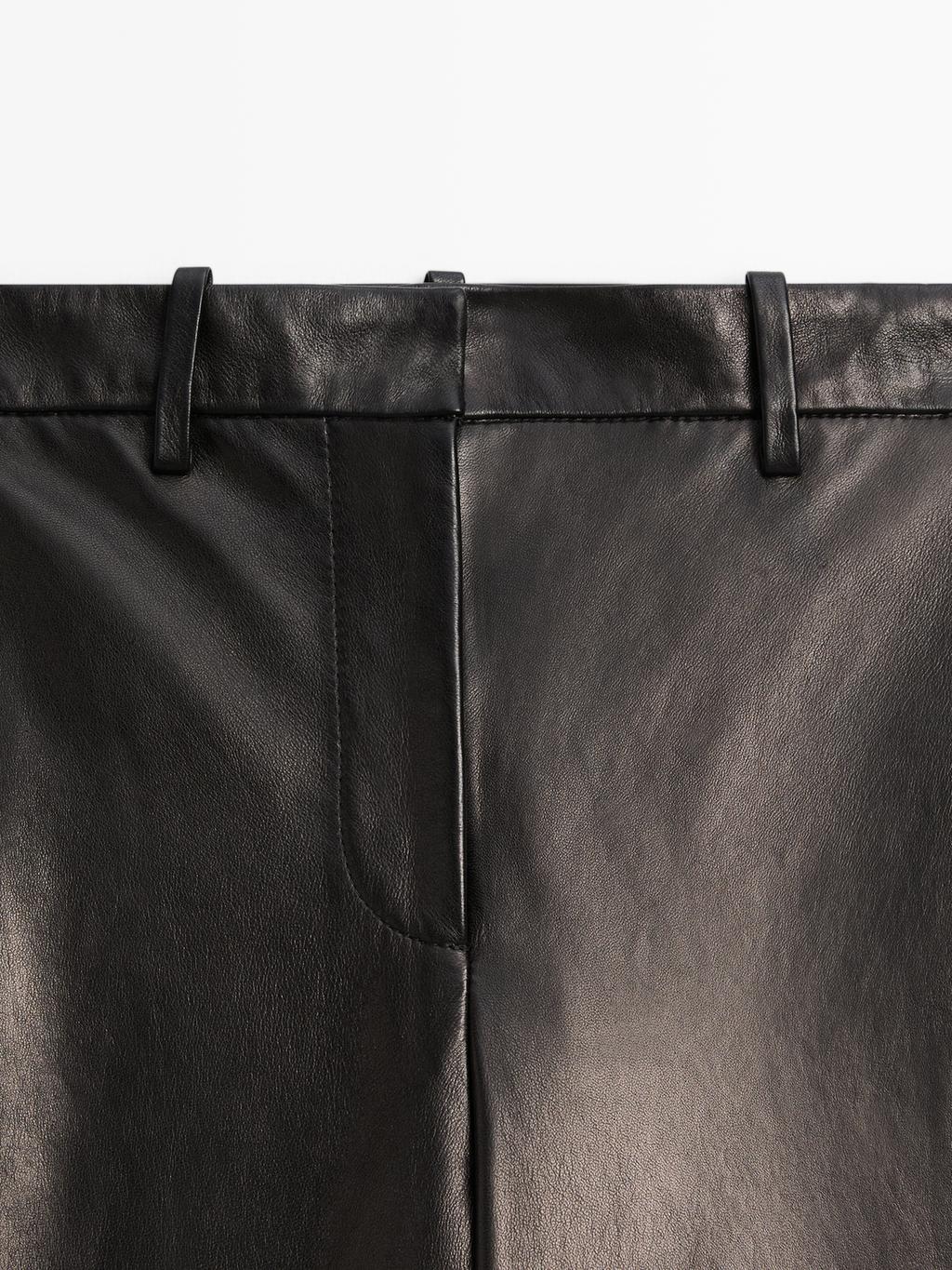 Wide-leg nappa leather trousers - LIMITED