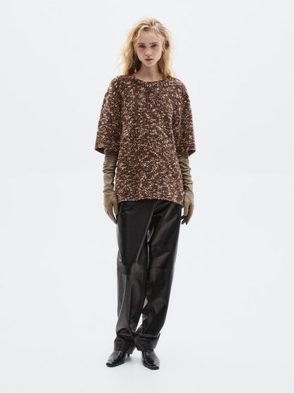 Wide-leg nappa leather trousers - LIMITED