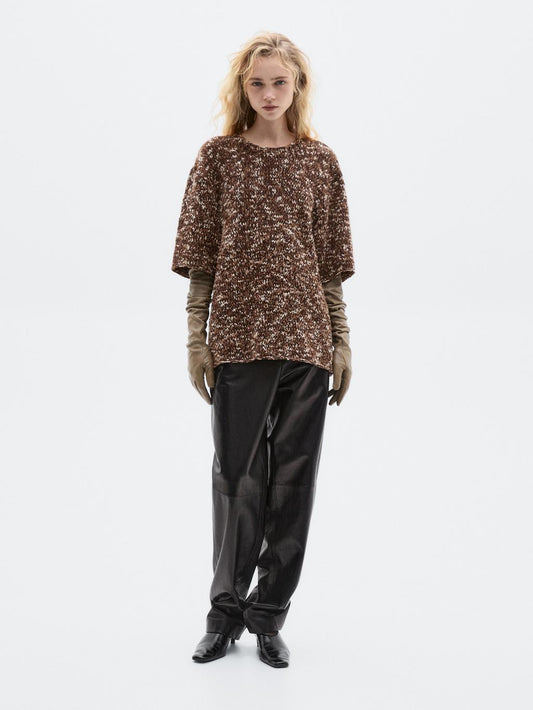 Wide-leg nappa leather trousers - LIMITED
