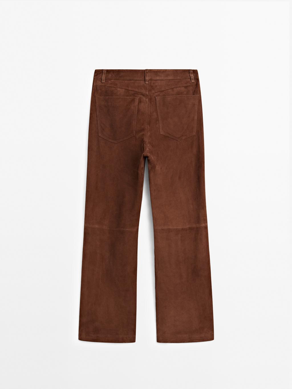 Suede leather trousers