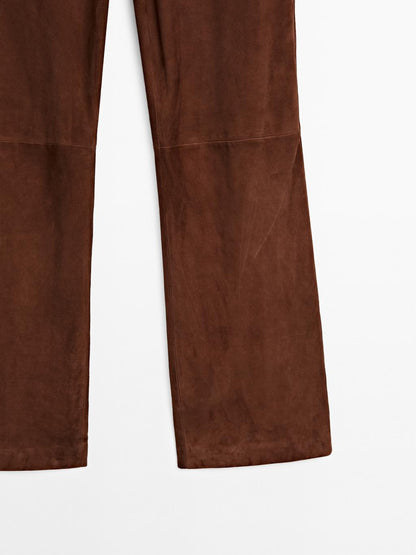 Suede leather trousers