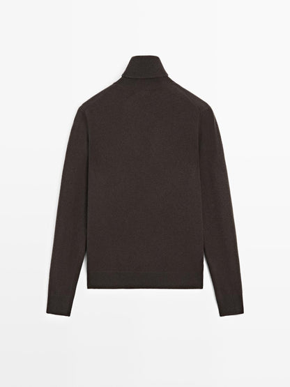 Wool blend high neck sweater