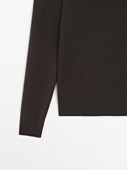 Wool blend high neck sweater