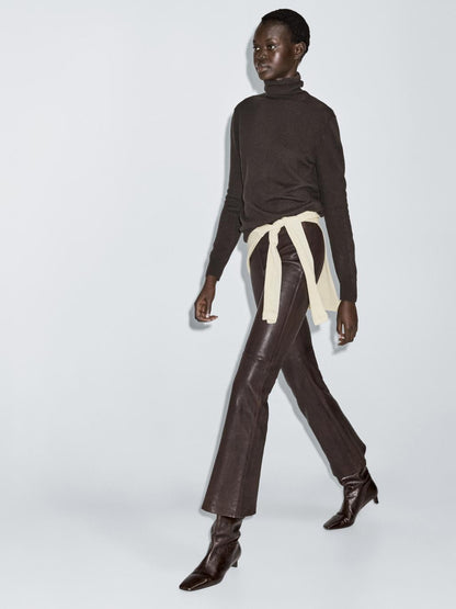 Wool blend high neck sweater