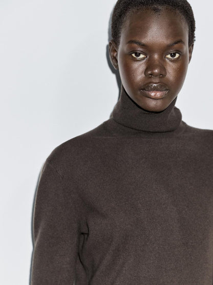 Wool blend high neck sweater