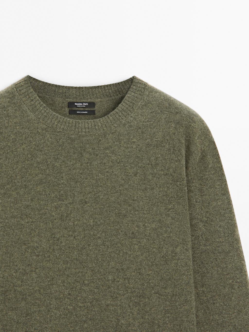 100% cashmere crew neck sweater