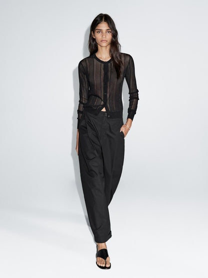 Long sleeve cutwork cardigan