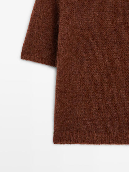 Alpaca blend knit polo jumper